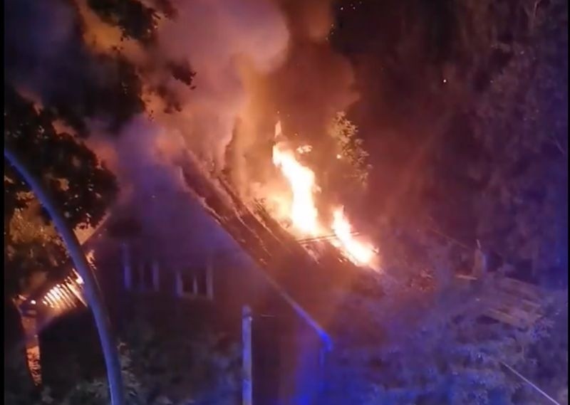 Pożar domu przy ul. Młynowej w Białymstoku