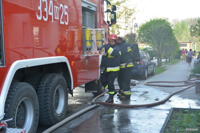 Akcja strażaków przy ulicy Kozienickiej w Pionkach rozpoczęła się po godzinie 14.