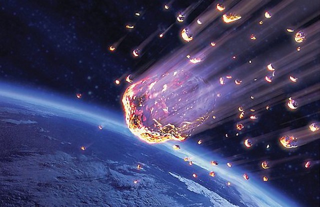 Meteory wpadające w atmosferę ziemską.