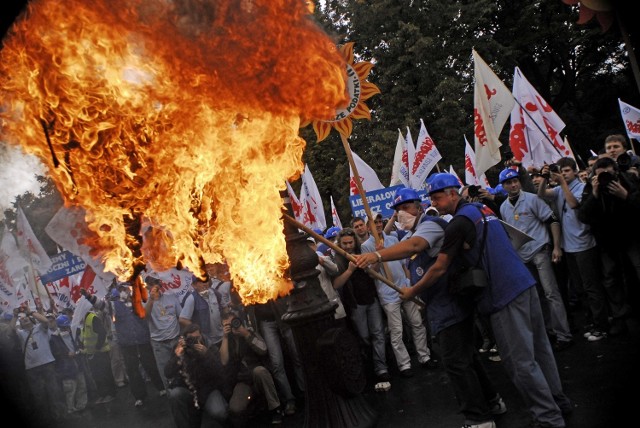 Górnizy protest w Warszawie