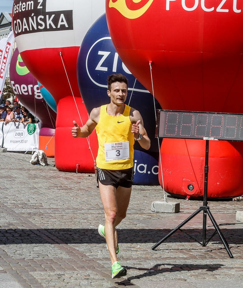 Rafał Czarnecki na mecie 25. Orlen Maratonu Solidarności...