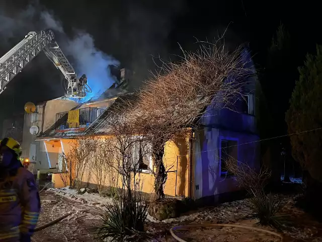 Pożar domu jednorodzinnego w Kolnicy.