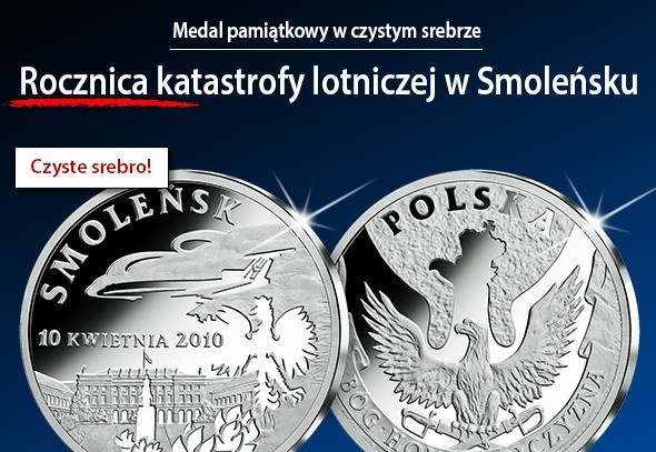 Skarbnica Narodowa wydała srebrne medale, by uczcić katastrofę smoleńską. Kupicie?
