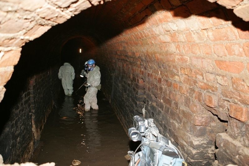 Wnętrze tunelu na Starym Mieście w Kostrzynie.