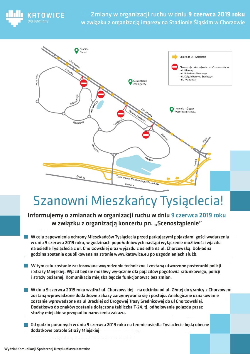 Scenozstąpienie na Stadionie Śląskim: zmiany w ruchu