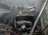 Pożar w Bielsku-Białej. Spaliły się zabytkowe samochody