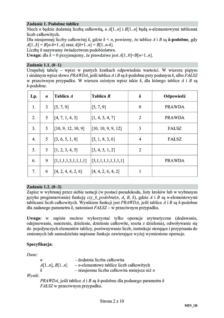 Matura z informatyki na poziomie rozszerzonym - arkusze z...