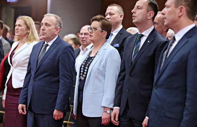 19.05.19 krakow tauron arena krakow konwencja wyborcza po koalicji europejskiej n/z: grzegorz schetyna katarzyna lubnauerfot. aneta zurek / polska pressgazeta krakowska