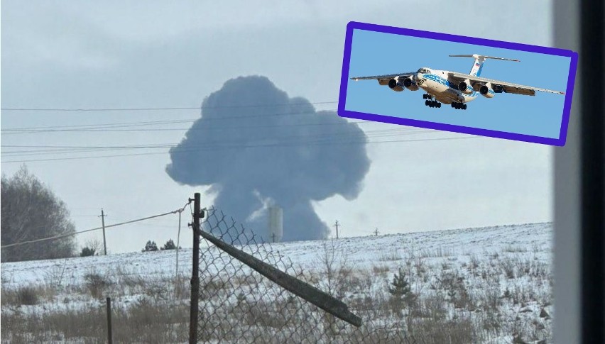 Samolot Ił-76 rozbił się niedaleko Biełgorodu w Rosji. Mogło...
