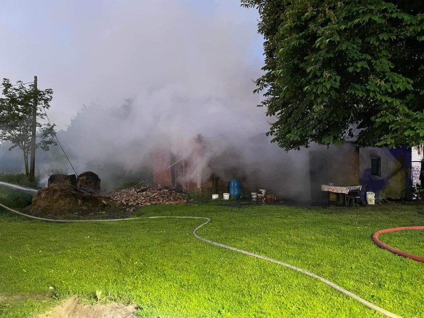 Pożar w Grabowskiej Hucie w nocy z 16 na 17.06.2022 r.