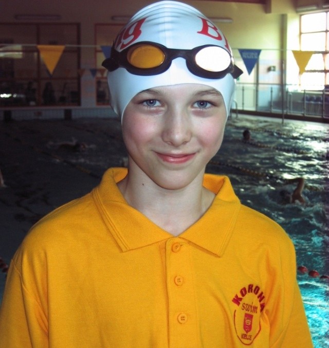 Dawid Gotszling z Korony-Swim Kielce jest trzecim pływakiem w Polsce w kategorii do 10 lat.