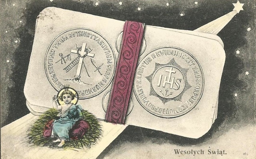 Kartka świąteczna z 1907 roku.