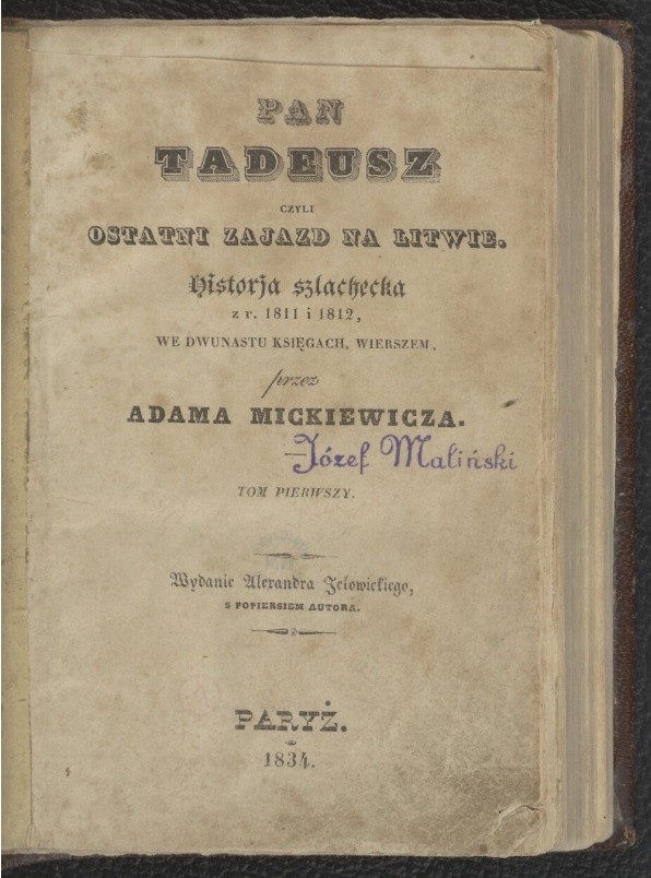 "Pan Tadeusz" w Google Doodle. 28 czerwca 2019 roku pierwsza publikacja książki obchodzi 185. urodziny