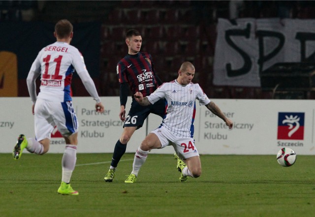 Sebastian Murawski podczas meczu Pogoni z Górnikiem Zabrze.