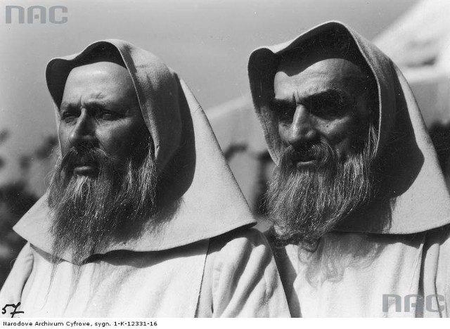 Aktorzy na planie filmu "Przeor Kordecki - obrońca Częstochowy", 1934 rok