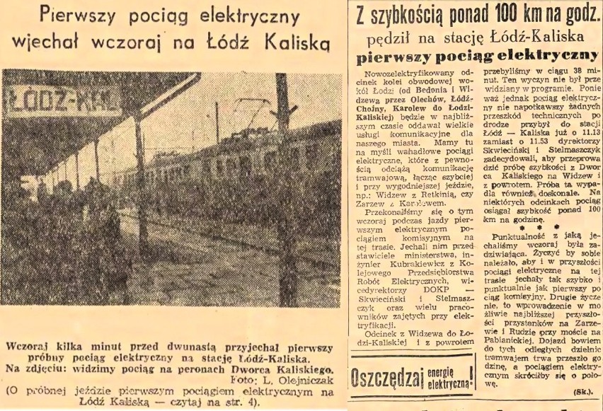 31 stycznia 1958 ukończono elektryfikacja linii kolejowej...
