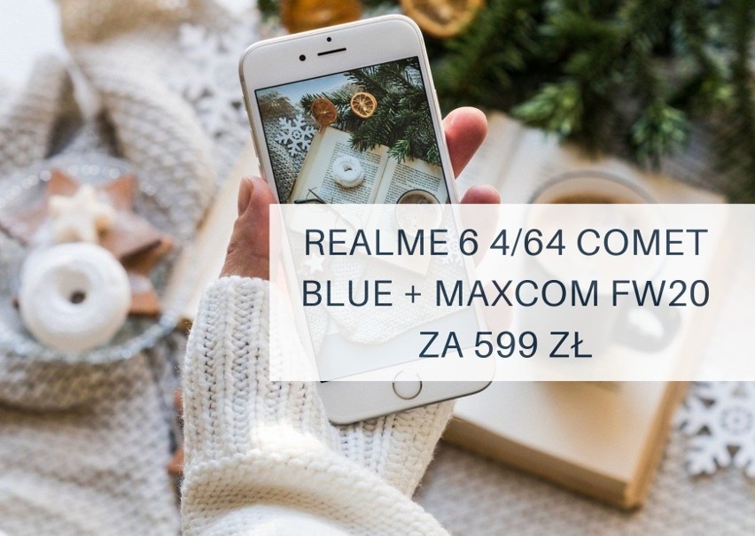 Realme 6 4/64 Comet Blue + Maxcom FW20 za 599 zł...