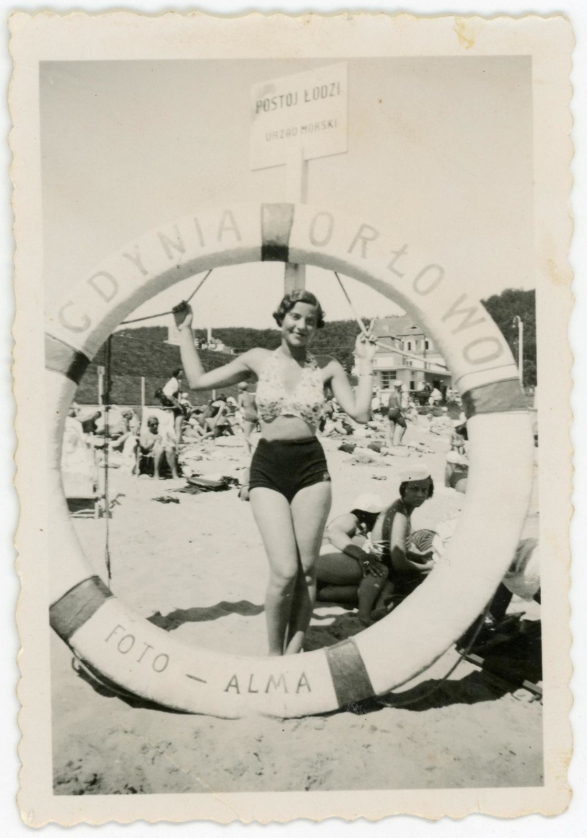 Pamiątka z plaży w Orłowie, „Foto Alma”, 1935-1939