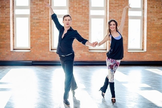 Klaudia Halejcio i Tomek Barański na treningu do "Dancing...