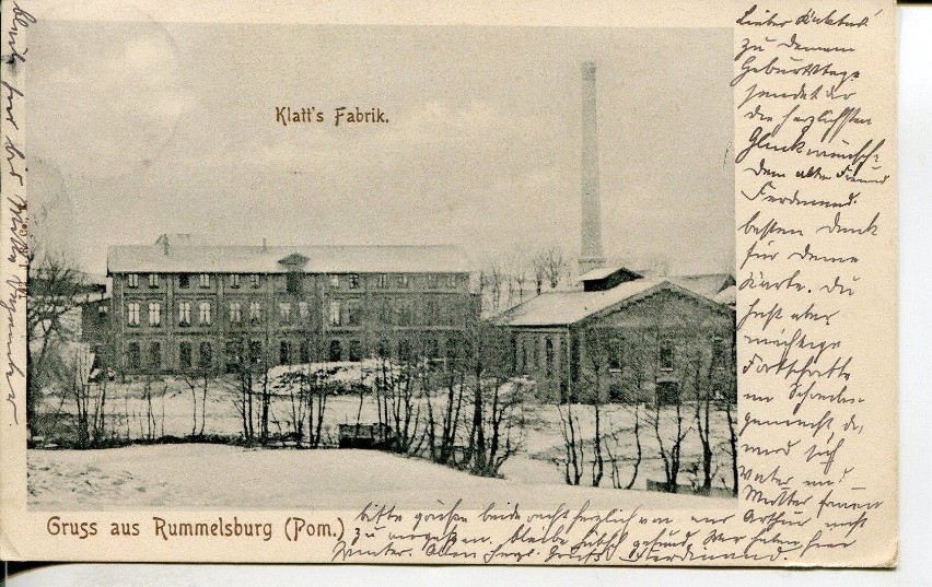 Fabryka Klatta w zimowej scenerii w 1903 r - Miastko (teraz...