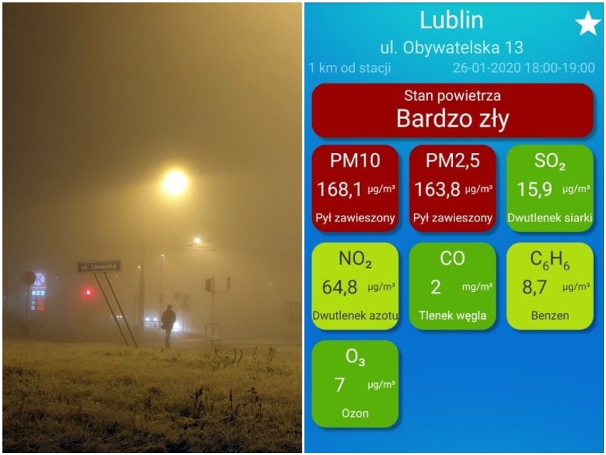 Smog w Lublinie. Stan powietrza jest fatalny. Lepiej nie wychodzić z domu