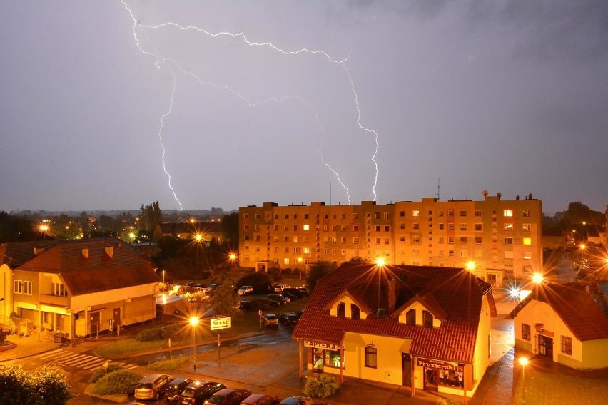 Tak wygląda burza nad Olesnem....