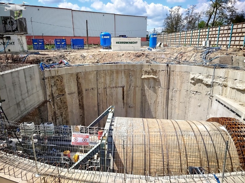Drążenie tunelu tarczą TBM w rejonie ulicy Długosza