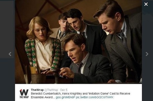 "Gra tajemnic" w kinach w styczniu 2015 (fot. screen z Twitter.com)