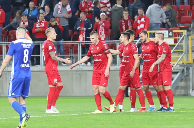 Radość piłkarzy Widzewa. Po której bramce?