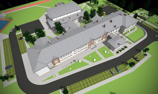 Tak według projektu będzie wyglądać nowy budynek szkoły, która powstanie w Piotrkowicach.