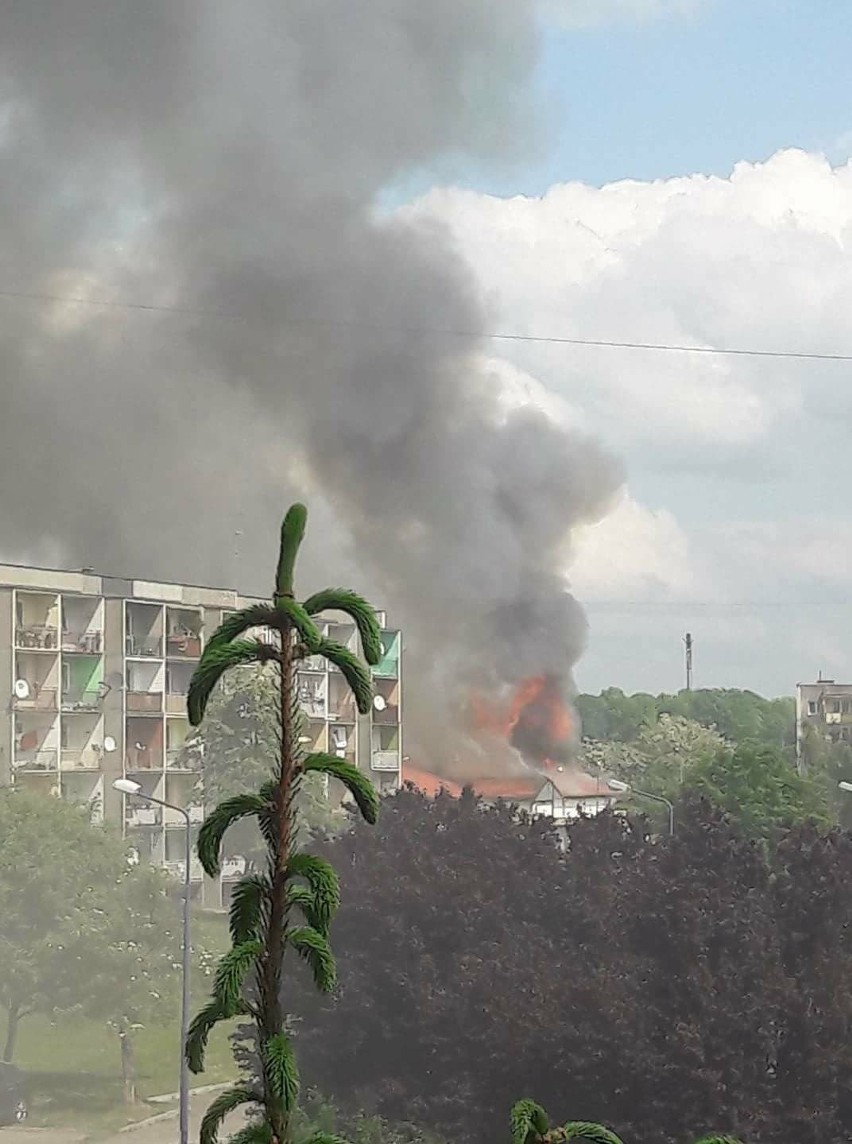 Pożar Lidla w Radomsku