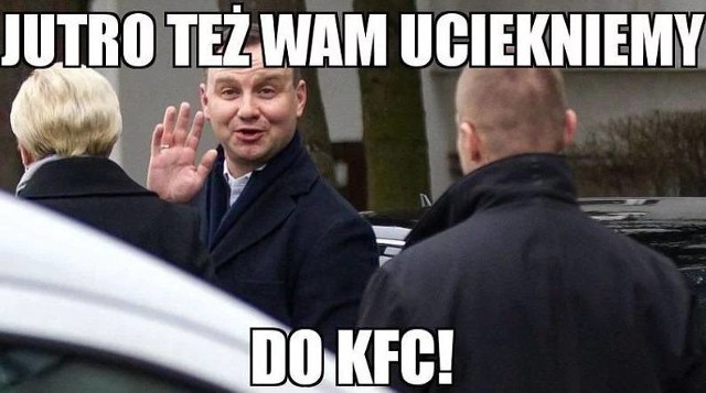 Andrzej Duda zapytany w KFC o łamanie konstytucji - internauci nie omieszkali skomentować w MEMACH.