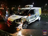 Zderzenie dwóch aut na ulicy Bielskiej w Tychach. Jeden z kierowców był pod wpływem alkoholu. Teraz zajmie się nim sąd