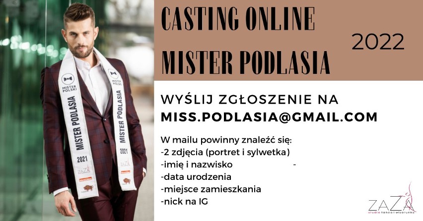 Ostatnia szansa na koronę Miss i Mistera Podlasia 2022. Trwa casting on-line