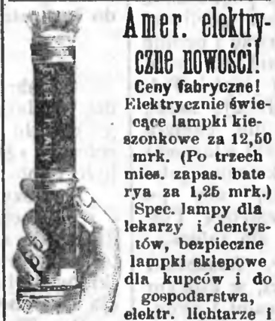 Przy Fryderykowskiej 10 w 1901 roku można było kupić latarkę...