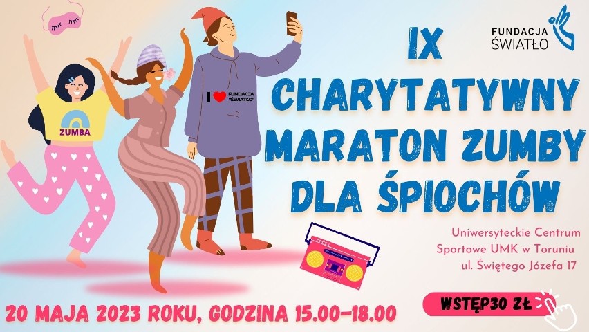 20 maja w Toruniu odbędzie się charytatywny maraton zumby....