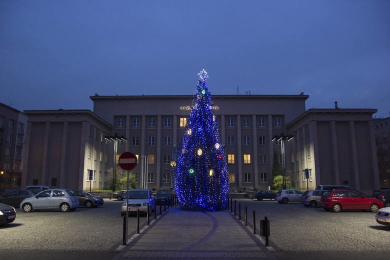 Tak się prezentowała choinka przed Urzędem Miasta w Sosnowcu...