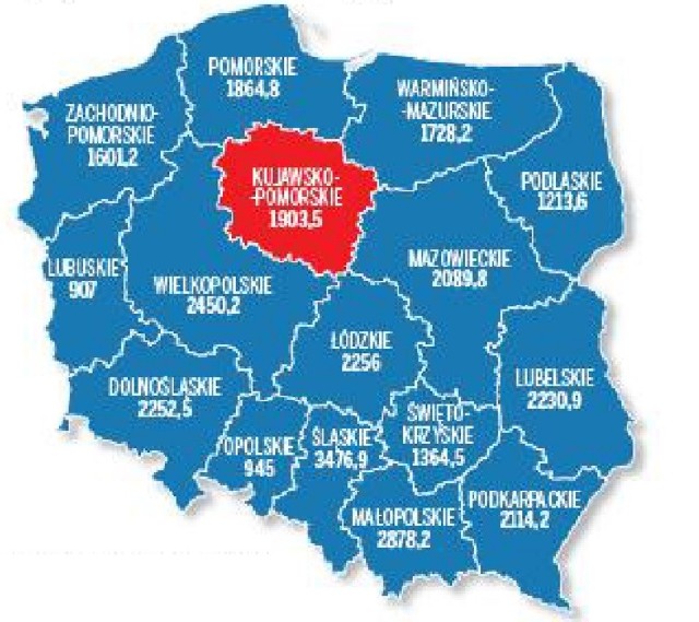 Programy regionalne w mln euro