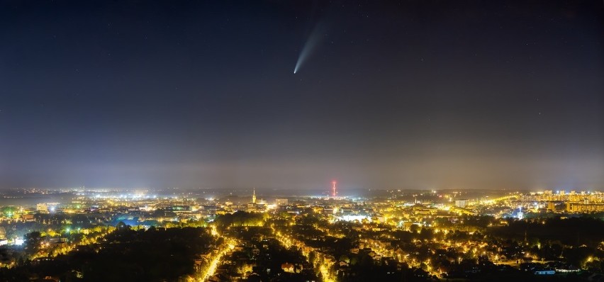 Zdjęcie komety NEOWISE z Góry św. Marcina w Tarnowie