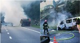 Droga S3. Pożar samochodu na wysokości węzła Podjuchy - 12.09.2020