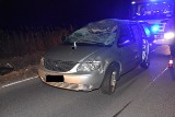 Zderzenie samochodu osobowego z jeleniem, pasażerka z Ukrainy trafiła do szpitala 