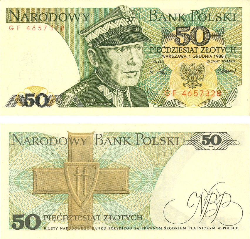 Banknot: 50 zł z 1988 roku...