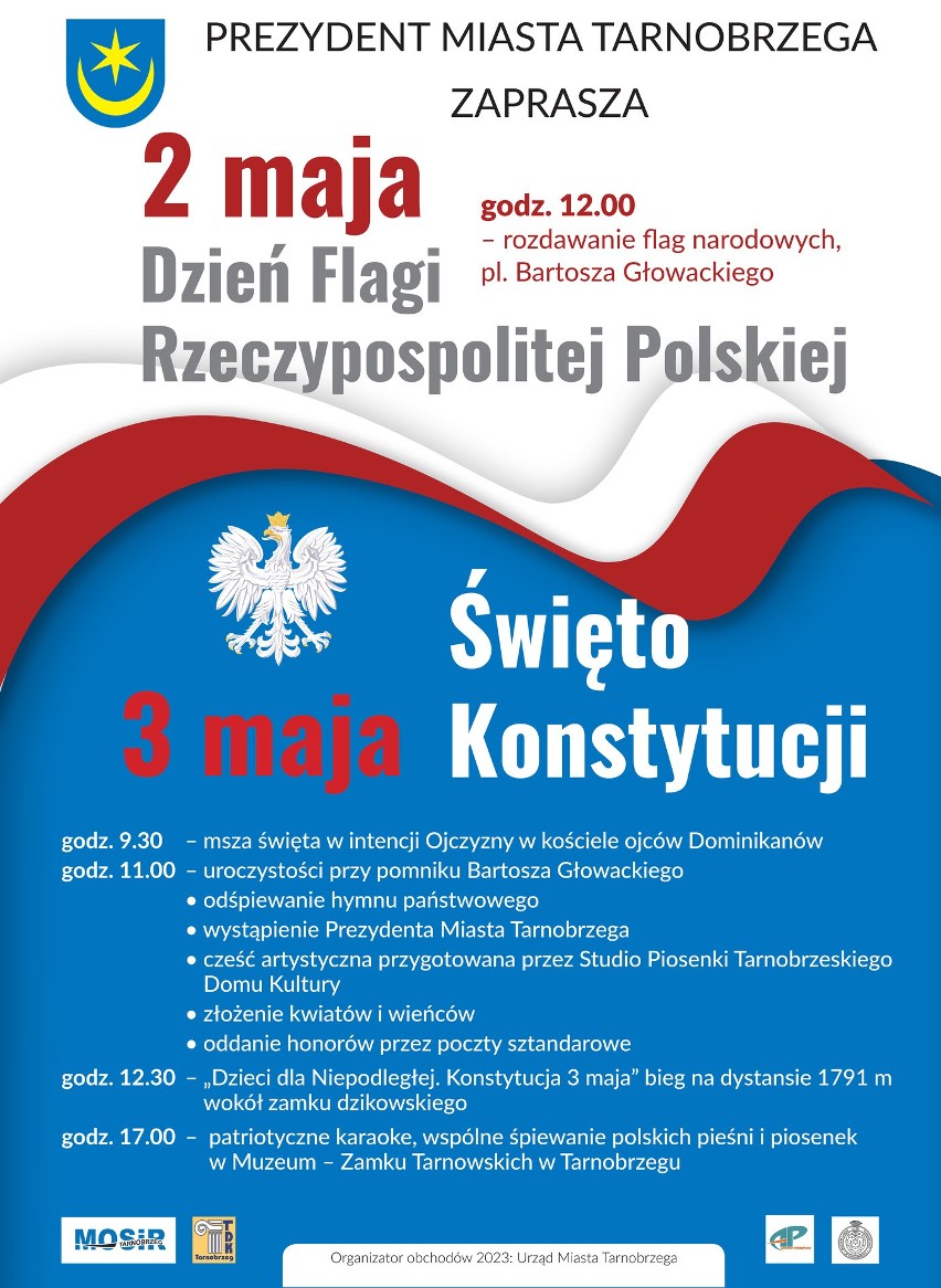 Dzień Flagi Rzeczypospolitej Polskiej i Święto Konstytucji 3 Maja w Tarnobrzegu. Co przygotowano?