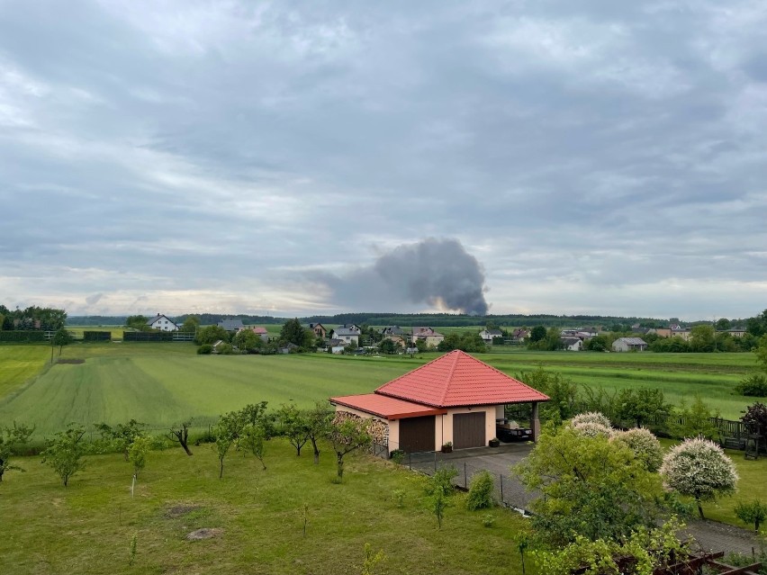 Pożar w Prominku widoczny z daleka