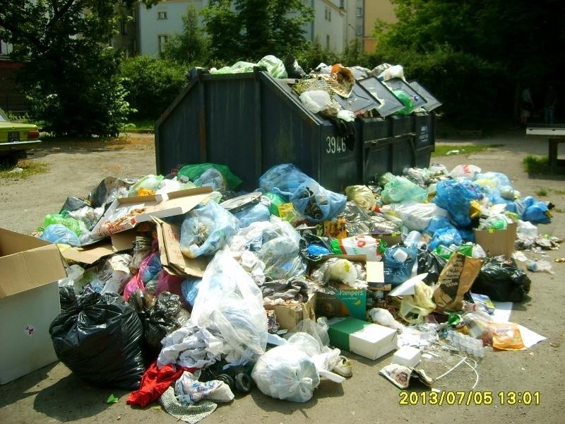 Śmieci na podwórku w obrębie ulic Orzeszkowej, Barlickiego,...