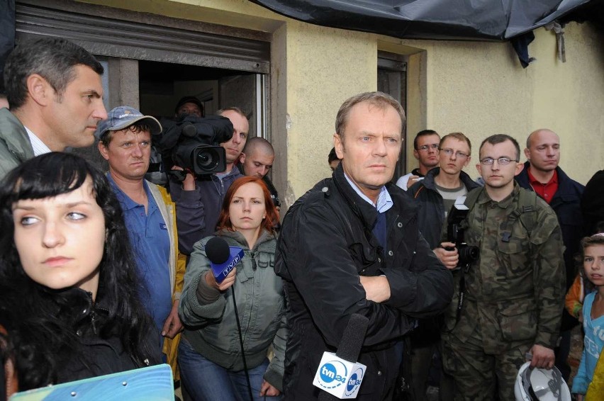 Premier Donald Tusk przyjechal w sobote na Opolszczyzne, by...