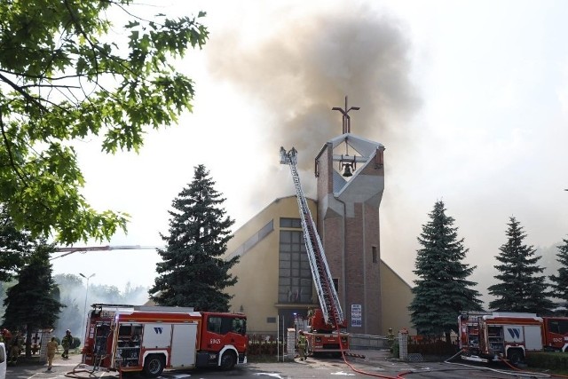 Pożar w kościele św. Floriana w Sosnowcu
