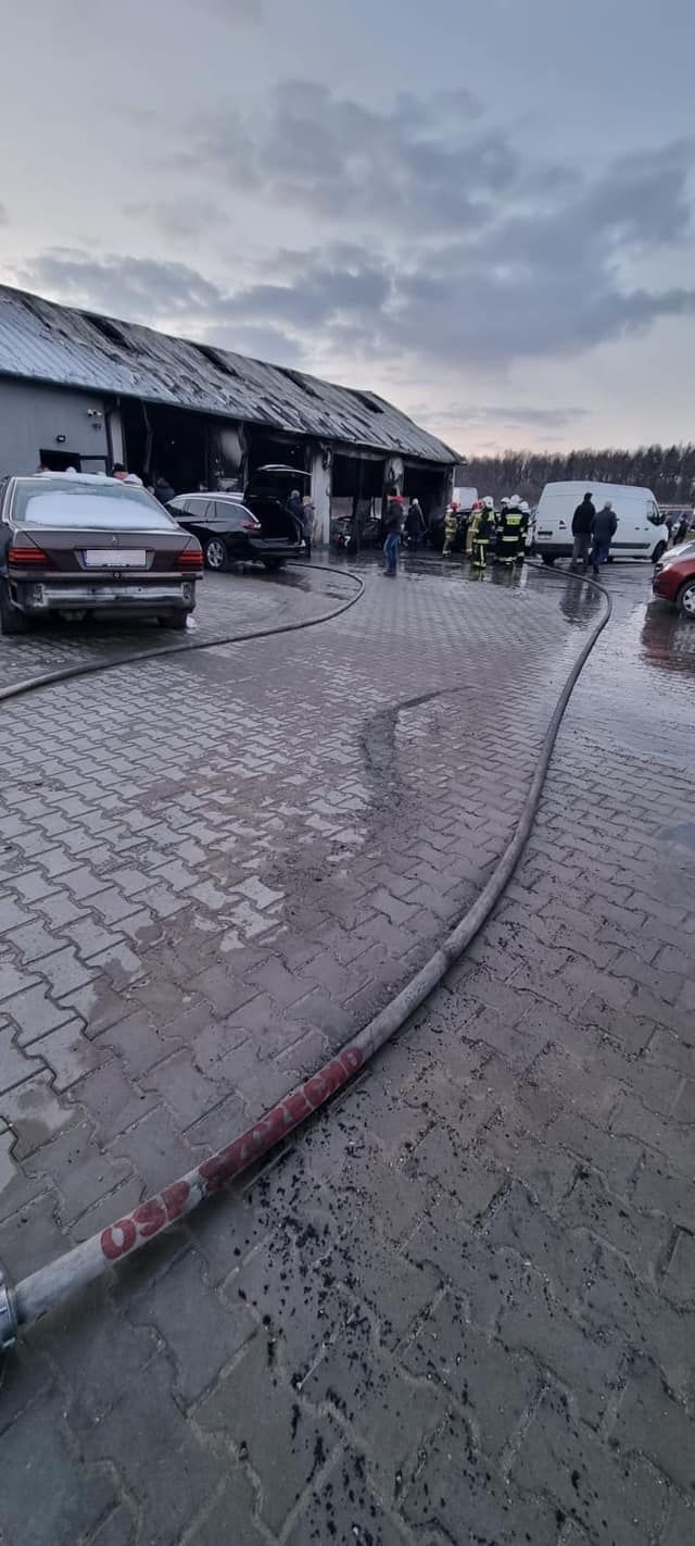 Pożar warsztatu w Szczecnie, w gminie Daleszyce. Spłonęły cztery auta! Zobacz zdjęcia 