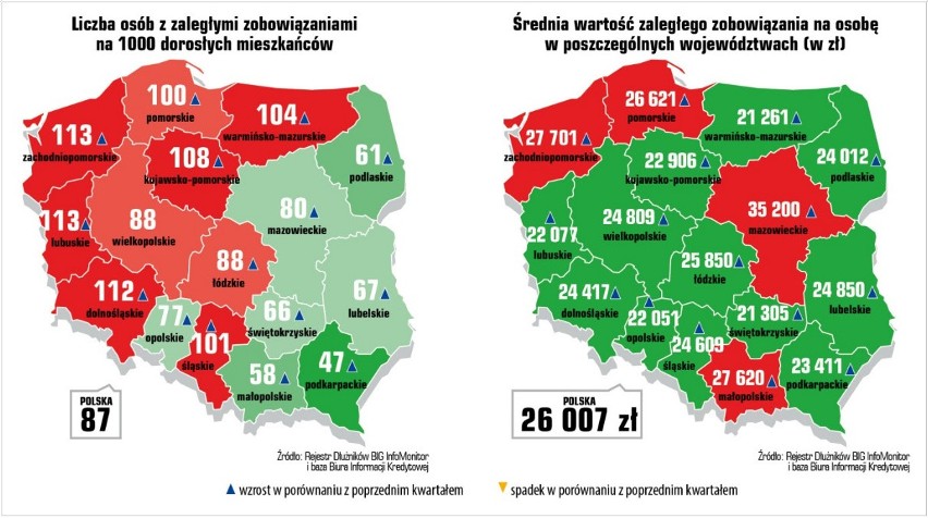 Źródło: Rejestr Dłużników BIG InfoMonitor i baza Biura...