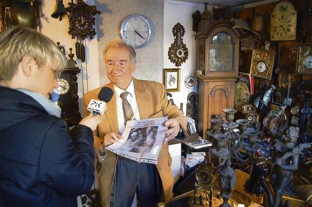 Jerzy Grzelak w swej zegarmistrzowskiej pracowni opowiada Magdzie Jasińskiej o czasach powstania i swym zawodzie, który pokochał